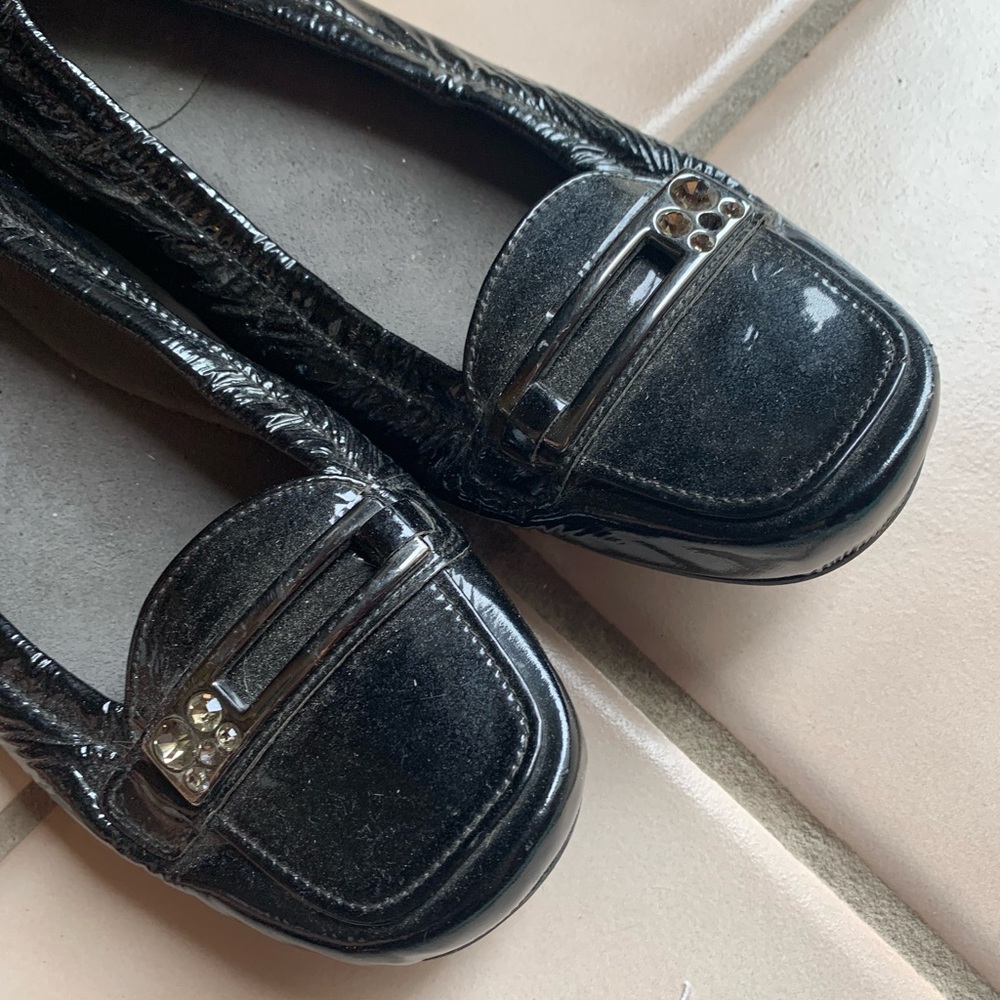 STUART WEITZMAN Black Patent Leather Loafers - Picture 4 of 5